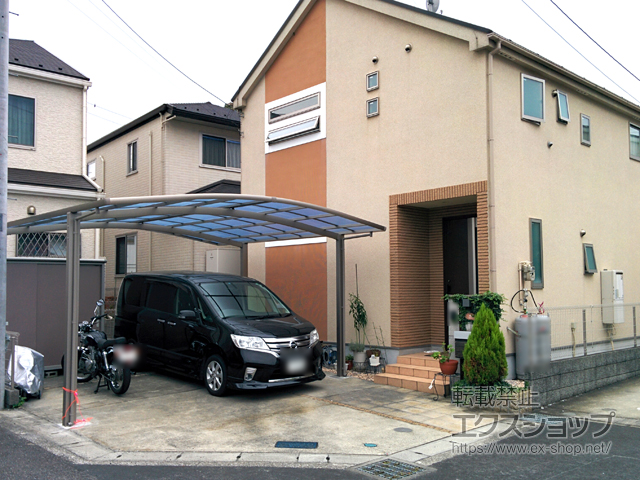 神奈川県横浜市ののカーポート ネスカR (ラウンドスタイル) ワイド 積雪〜20cm対応 施工例