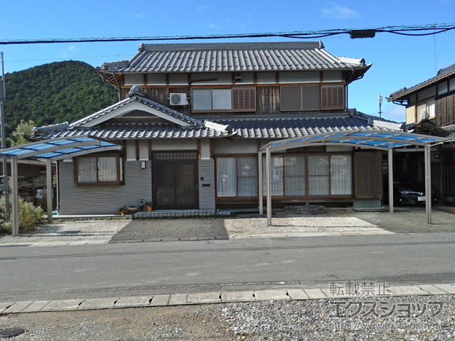 兵庫県丹波市ののカーポート ネスカR (ラウンドスタイル) 積雪〜20cm対応＋着脱式サポート ロング柱（H25）用 2本入り×1セット 施工例