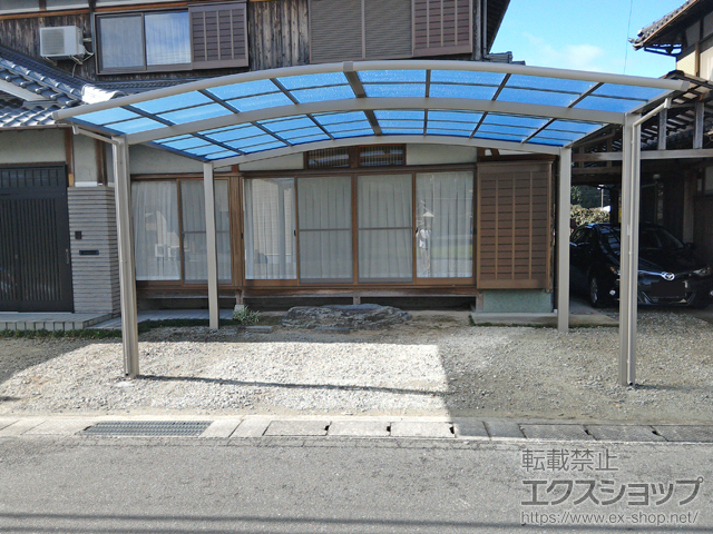 兵庫県丹波市ののカーポート ネスカR (ラウンドスタイル) ワイド 積雪〜20cm対応 施工例