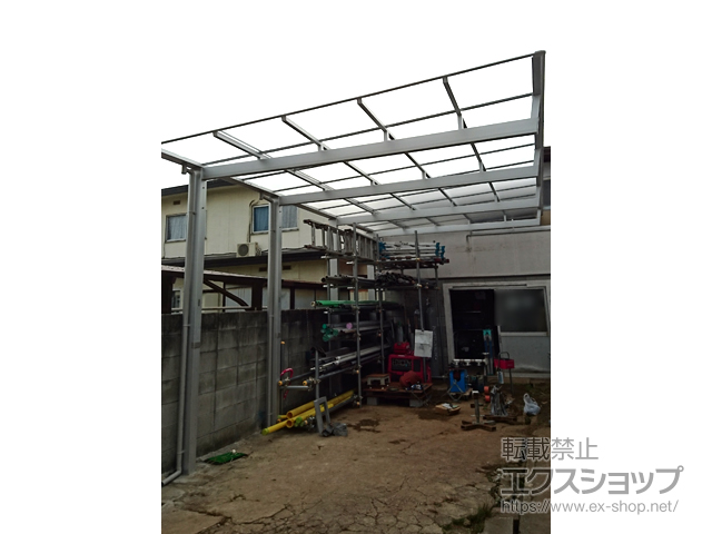 岡山県倉敷市ののカーポート ニューマイリッシュ 延長 通常勾配 前上がり 積雪〜20cm対応 施工例