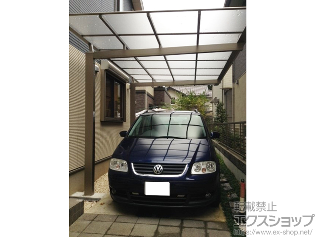 茨城県つくば市ののカーポート ニューマイリッシュ 逆勾配 前下がり 積雪〜20cm対応 施工例