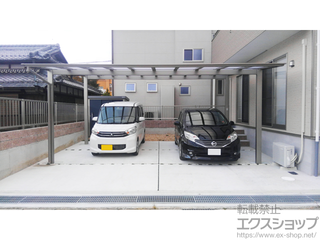 滋賀県近江八幡市ののカーポート ネスカF (フラットスタイル) ワイド 積雪〜20cm対応 施工例