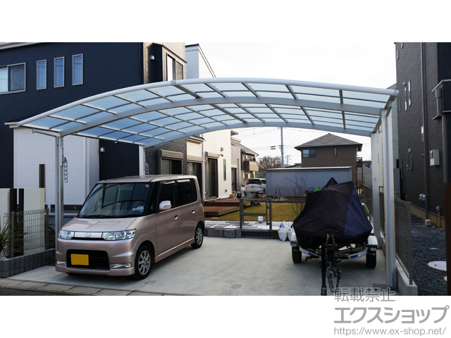 千葉県印西市ののカーポート ネスカR (ラウンドスタイル) ワイド 積雪〜20cm対応 施工例
