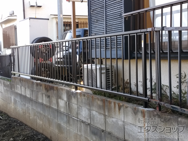 埼玉県飯能市ののフェンス・柵 ミエッタフェンス 防犯たて格子タイプ 自由柱施工 施工例