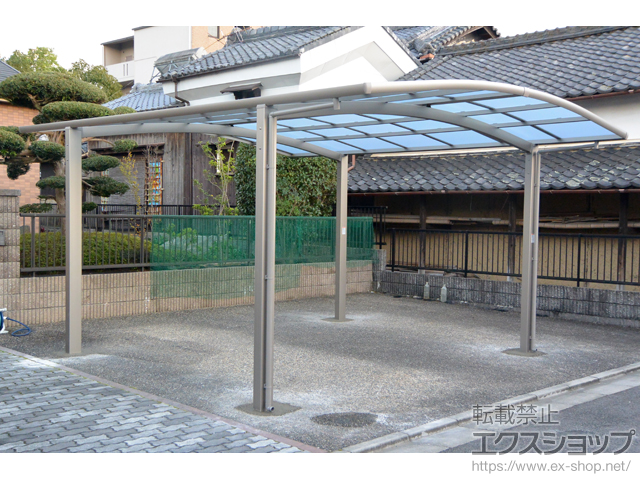 京都府京田辺市ののカーポート ネスカR (ラウンドスタイル) ワイド 積雪〜20cm対応 施工例