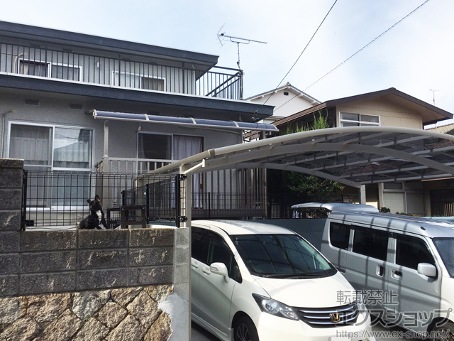 広島県呉市ののバルコニー・ベランダ屋根 スピーネ R型 ビューステージFスタイル屋根タイプ 単体 積雪〜20cm対応 施工例