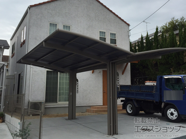 滋賀県湖南市ののカーポート ネスカR (ラウンドスタイル) Y合掌 積雪〜20cm対応 施工例