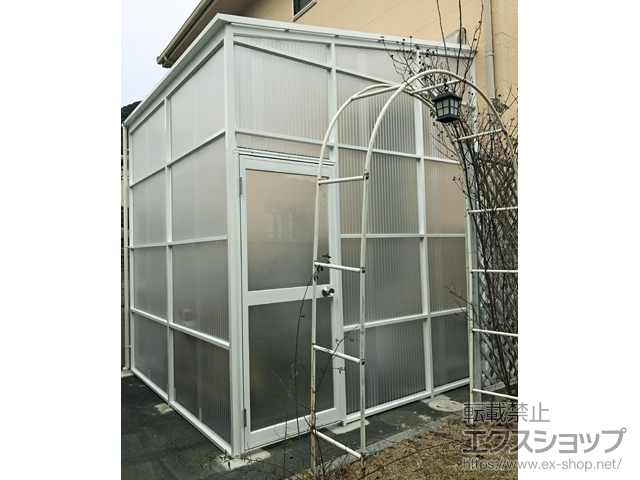 岡山県倉敷市ののストックヤード オイトック 波板タイプ H=9尺 両ドアタイプ 積雪〜20cm対応 施工例