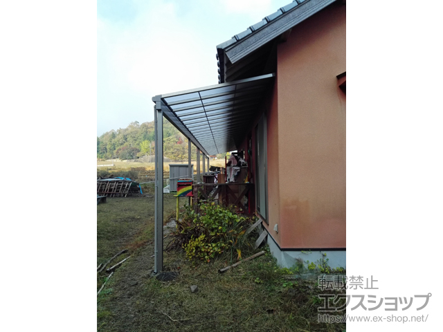 広島県安芸高田市ののテラス屋根 スピーネ F型 3000 テラスタイプ 連棟 積雪〜100cm対応 施工例