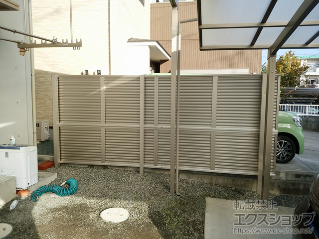 静岡県静岡市ののフェンス・柵 ミエーネフェンス 目隠しルーバータイプ 2段支柱施工 施工例