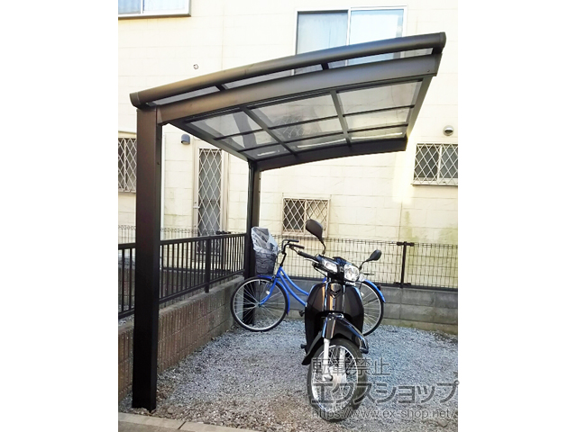 栃木県栃木市ののサイクルポート・駐輪場 ネスカRミニ (ラウンドスタイル) 積雪〜20cm対応 施工例