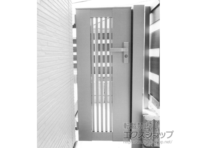 兵庫県神戸市のの門扉 ライシス門扉 2型 細たて桟 片開き 柱使用 施工例