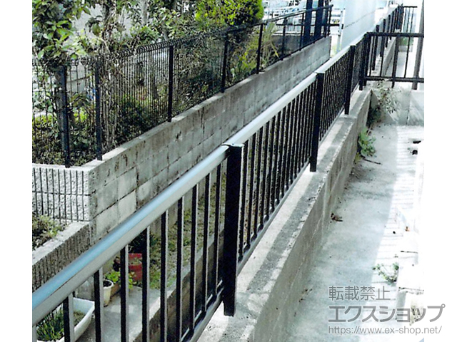 大阪府堺市ののフェンス・柵 ミエッタフェンス 防犯たて格子タイプ 自由柱施工 施工例