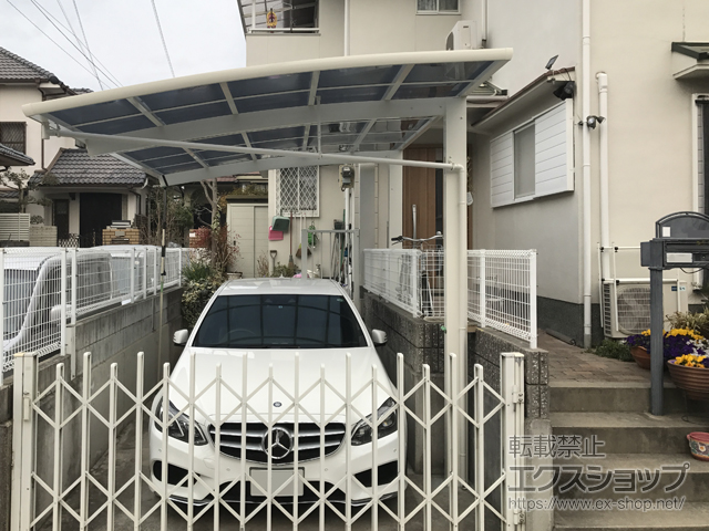 兵庫県神戸市ののカーポート レイナポートREグラン 前下がり 積雪〜20cm対応 施工例