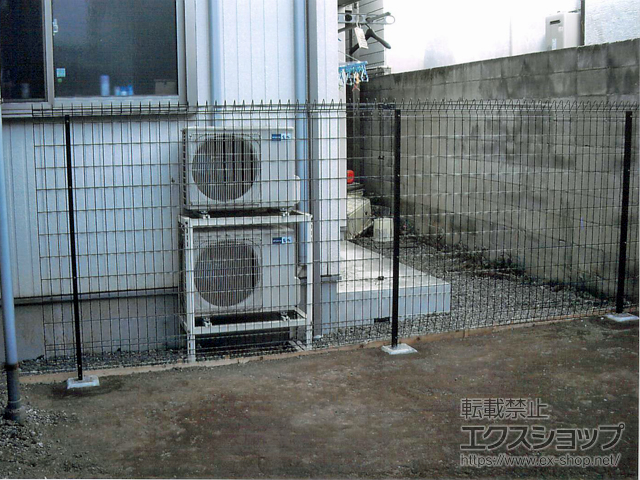 東京都杉並区ののフェンス・柵 メッシュフェンスG10 自在柱 施工例