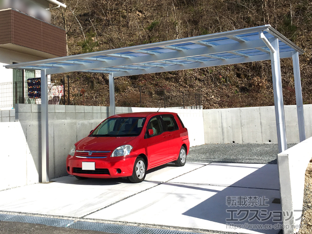 岡山県赤磐市ののカーポート ソリッドポート ワイド 積雪〜20cm対応 施工例