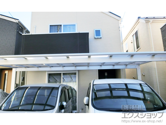 神奈川県横浜市ののカーポート エフルージュ ツイン 積雪〜20cm対応 施工例