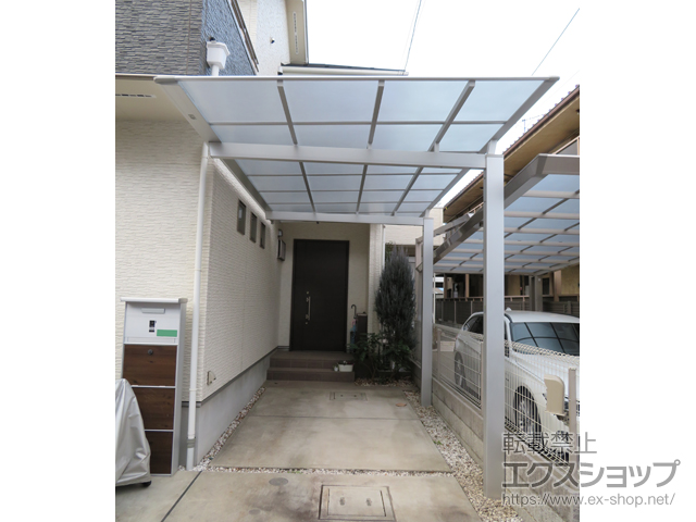 東京都練馬区ののカーポート ニューマイリッシュ 逆勾配 前下がり 積雪〜20cm対応 施工例