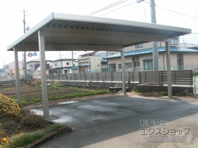 岩手県奥州市ののカーポート ジーポートneo Aタイプ 2台用 角柱4本仕様 積雪〜100cm対応 施工例