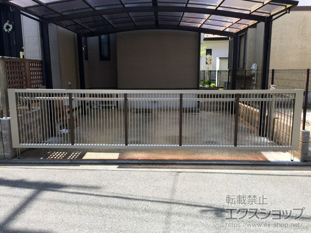 千葉県千葉市ののカーゲート 【特注】ラビーネM2型 ワイド 手動式 施工例