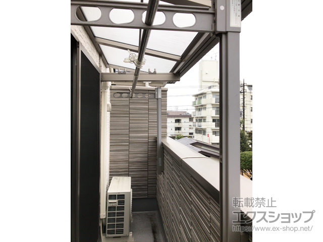 神奈川県川崎市ののバルコニー・ベランダ屋根 スピーネ F型 ルーフタイプ 単体 積雪〜20cm対応 施工例