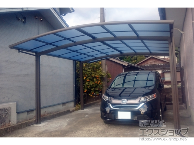 佐賀県伊万里市ののカーポート ネスカR (ラウンドスタイル) ワイド 積雪〜20cm対応 施工例