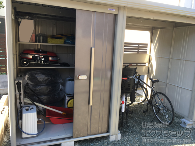 福井県小浜市のの物置・屋外倉庫 Mr.ストックマン プラスアルファ 多雪型 3347×1590×2110 TP-S33R15-B 施工例