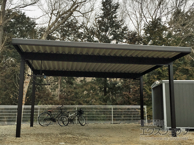 静岡県田方郡函南町ののカーポート レオンポートneo 2台用 角柱4本仕様 積雪〜50cm対応 施工例