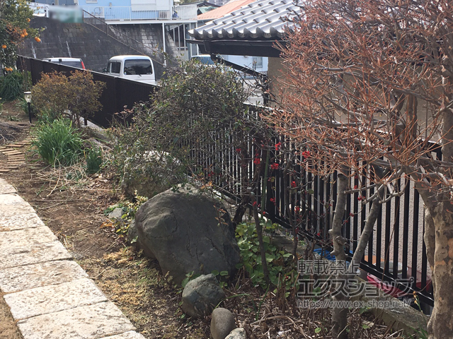 神奈川県横浜市ののフェンス・柵 カムフィX 2型 フリー支柱 施工例