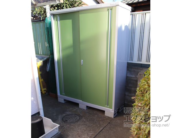 東京都練馬区のの物置・屋外倉庫 シンプリー 一般型 1520×515×1903 MJX-155E-P-LG 施工例