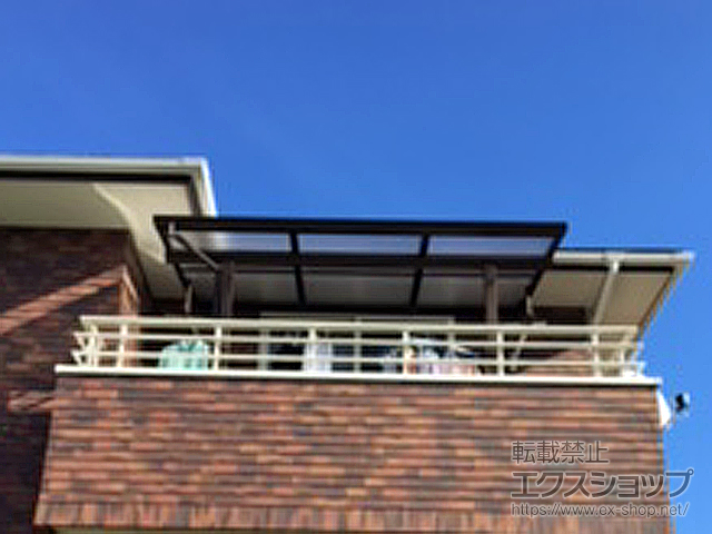 宮城県宮城郡利府町ののバルコニー・ベランダ屋根 プレシオステラス F型 屋根タイプ 単体 積雪〜20cm対応 施工例