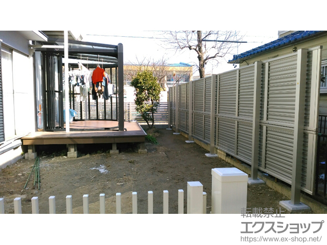 愛知県名古屋市ののフェンス・柵 ミエーネフェンス 目隠しルーバータイプ 2段支柱 施工例