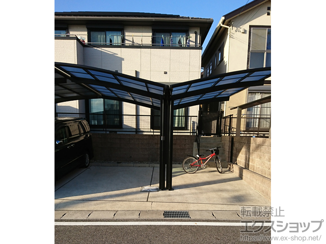 愛知県みよし市ののカーポート ネスカR (ラウンドスタイル) Y合掌　積雪〜20cm対応 施工例