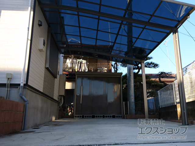 神奈川県伊勢原市のLIXIL リクシル（トステム）のカーポート ルーフポートシグマIII 積雪〜20cm対応 施工例