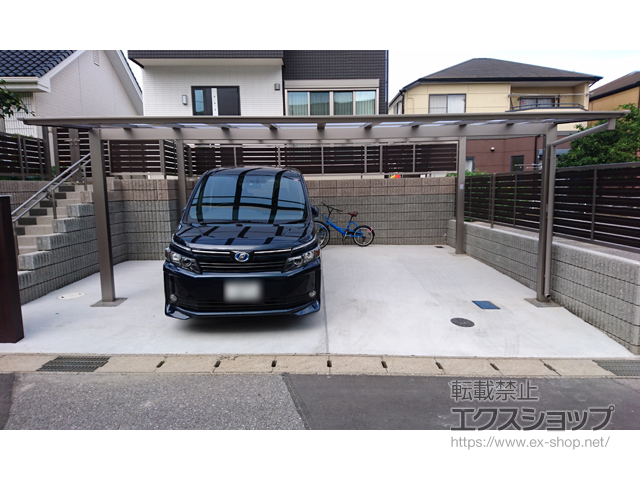 千葉県千葉市ののカーポート ネスカF (フラットスタイル) ワイド 積雪〜20cm対応 施工例