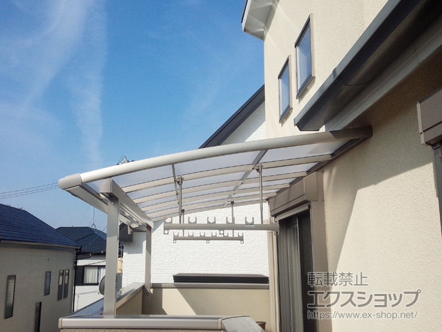 大阪府河内長野市のLIXIL リクシル（トステム）のバルコニー・ベランダ屋根 パワーアルファ L型 屋根タイプ 単体 積雪〜30cm対応 施工例