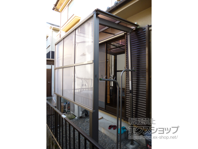 滋賀県愛知郡愛荘町ののテラス屋根 フーゴF 独立テラスタイプ 単体 積雪〜20cm対応 施工例