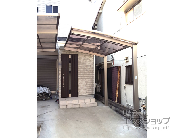 大阪府大東市ののサイクルポート・駐輪場 ネスカRミニ (ラウンドスタイル) 積雪〜20cm対応 施工例