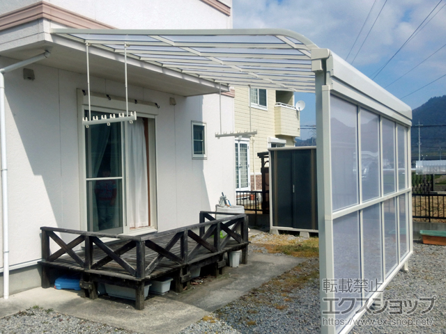 滋賀県近江八幡市ののテラス屋根 スピーネ R型 テラスタイプ 単体 積雪〜20cm対応 施工例