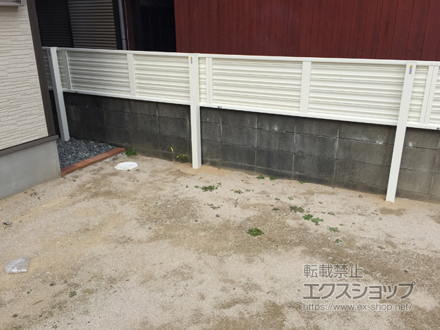 福岡県福岡市ののフェンス・柵 ミエーネフェンス 目隠しルーバータイプ 2段支柱 施工例