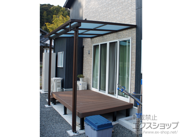 鹿児島県鹿児島市ののテラス屋根 サザンテラス (フレーム仕様) テラスタイプ 単体 積雪〜20cm対応 施工例