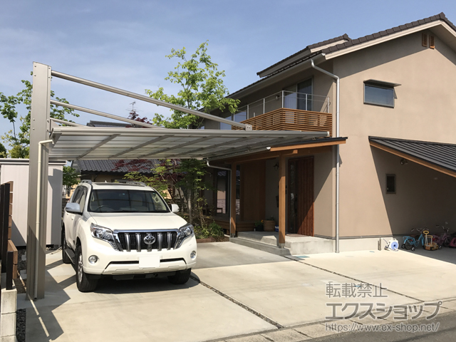 熊本県合志市ののカーポート ダブルフェース 側面支持タイプ 積雪〜20cm対応 施工例