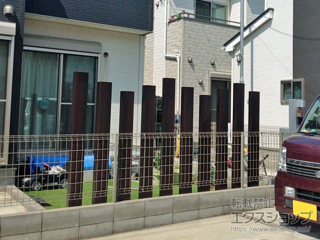 東京都清瀬市ののフェンス・柵 デザイナーズパーツ 枕木材 施工例