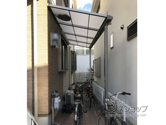 大阪府箕面市ののテラス屋根 スピーネ F型 テラスタイプ 単体 積雪〜20cm対応※正面台形納まり 施工例