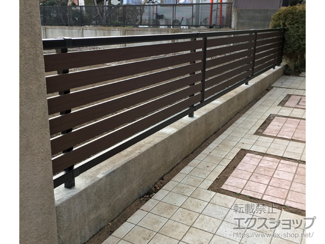 東京都練馬区ののフェンス・柵 モクアルフェンス 横板タイプ 自由柱 施工例