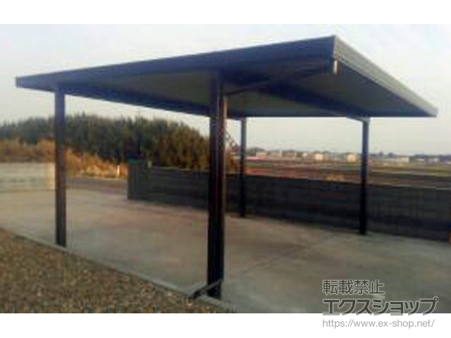 千葉県旭市のLIXIL リクシル（トステム）のカーポート テリオスポートIII 900 2台用 角柱4本仕様 積雪〜30cm対応 施工例