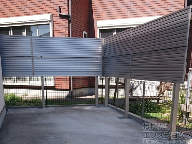 千葉県市原市ののフェンス・柵 ミエーネフェンス 目隠しルーバータイプ 2段支柱 施工例