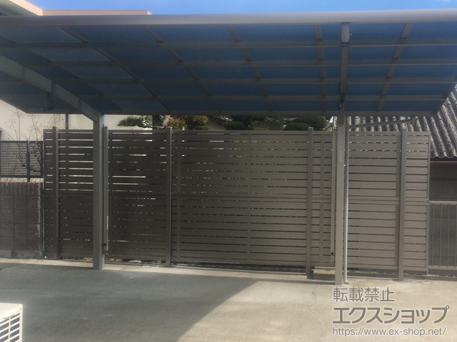 愛知県弥富市のLIXIL リクシル(新日軽)のフェンス・柵 セレビューフェンス R3型 2段支柱 施工例