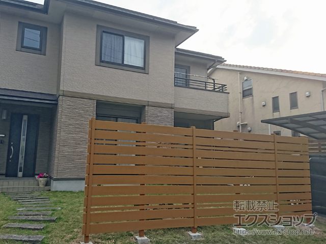 福岡県小郡市ののフェンス・柵 モクプラボード 140mmと50mm板の組み合わせ 隙間20mm 施工例