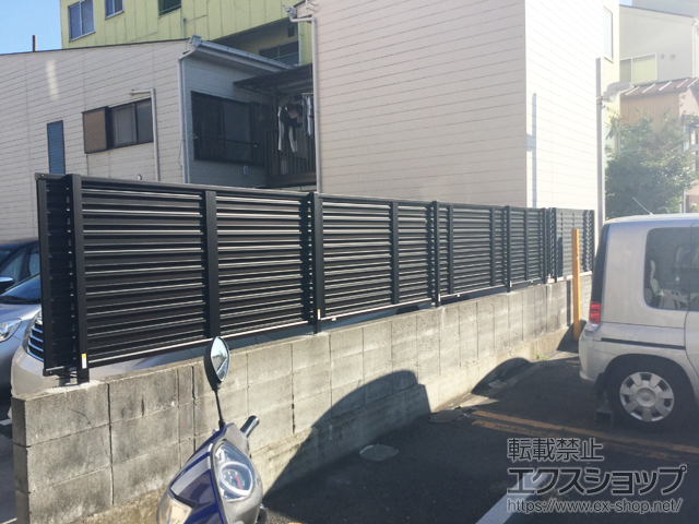 神奈川県横浜市ののフェンス・柵 ミエーネフェンス 目隠しルーバー 自由柱施工 施工例